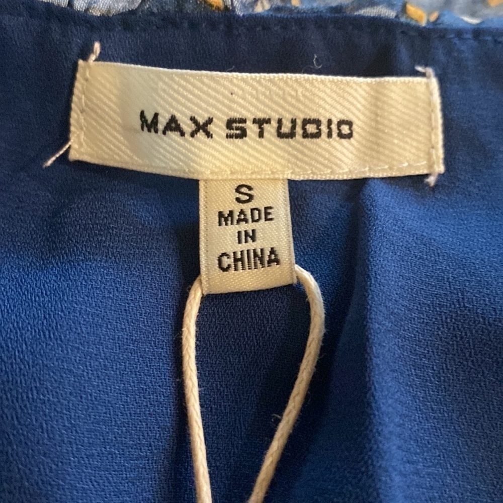 Max Studio Women's Sleeveless V Neck Smocked Waist Dress Size S - Picture 6 of 7